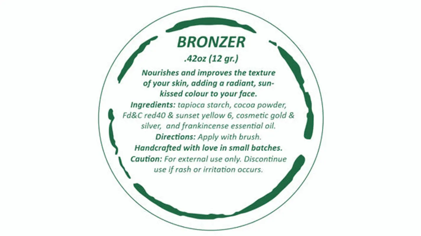 All-Natural Bronzer Loose Powder. Eco-Friendly.